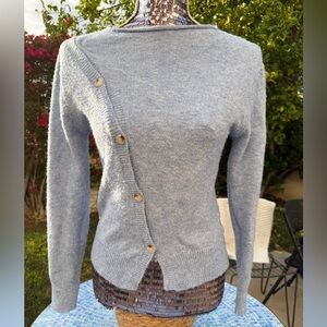 Princess Polly Asymmetrical Button Gray Sweater